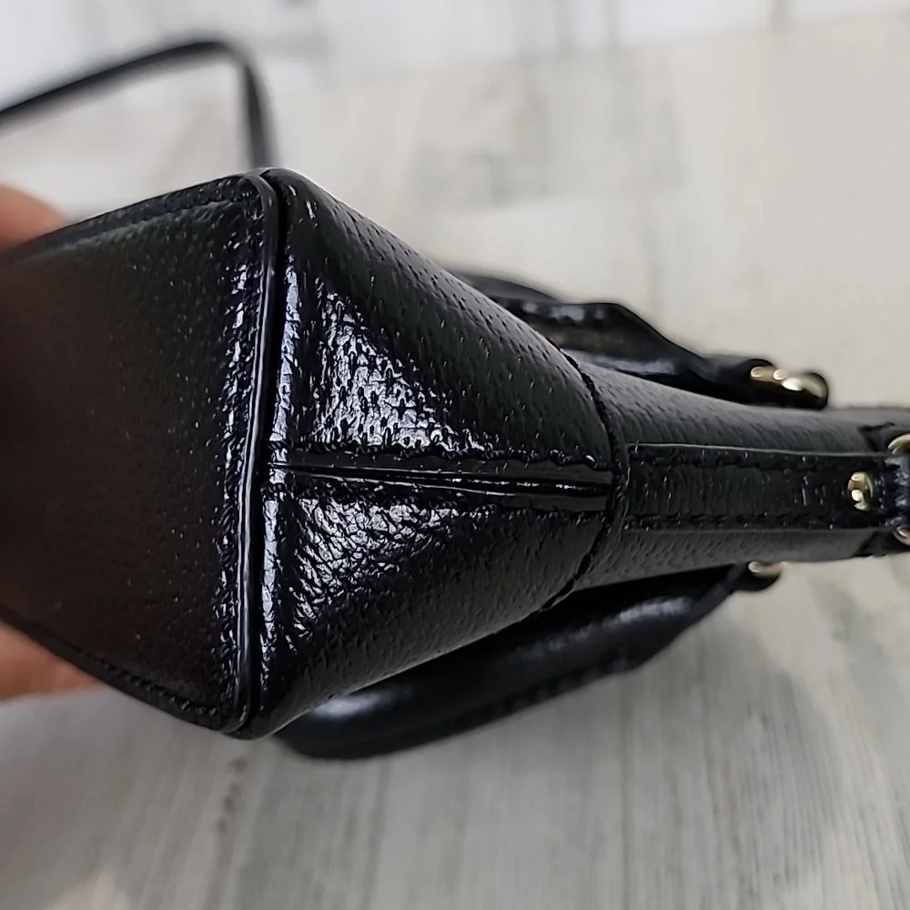 Kate Spade black mini Rachelle satchel purse handbag crossbody 100% cow leather - Picture 6 of 12